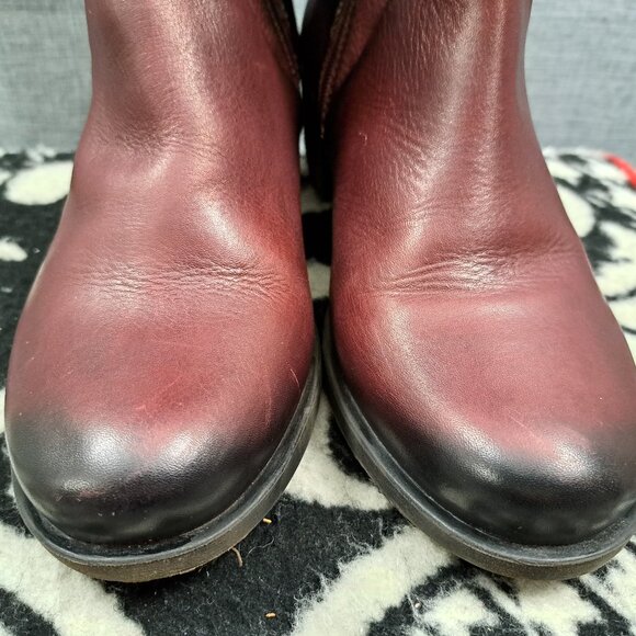 Pikolonis Burgundy Leather Women's Brown Cap Toe Lace Up Zipper Side EUR40/ US-9 - Picture 14 of 14